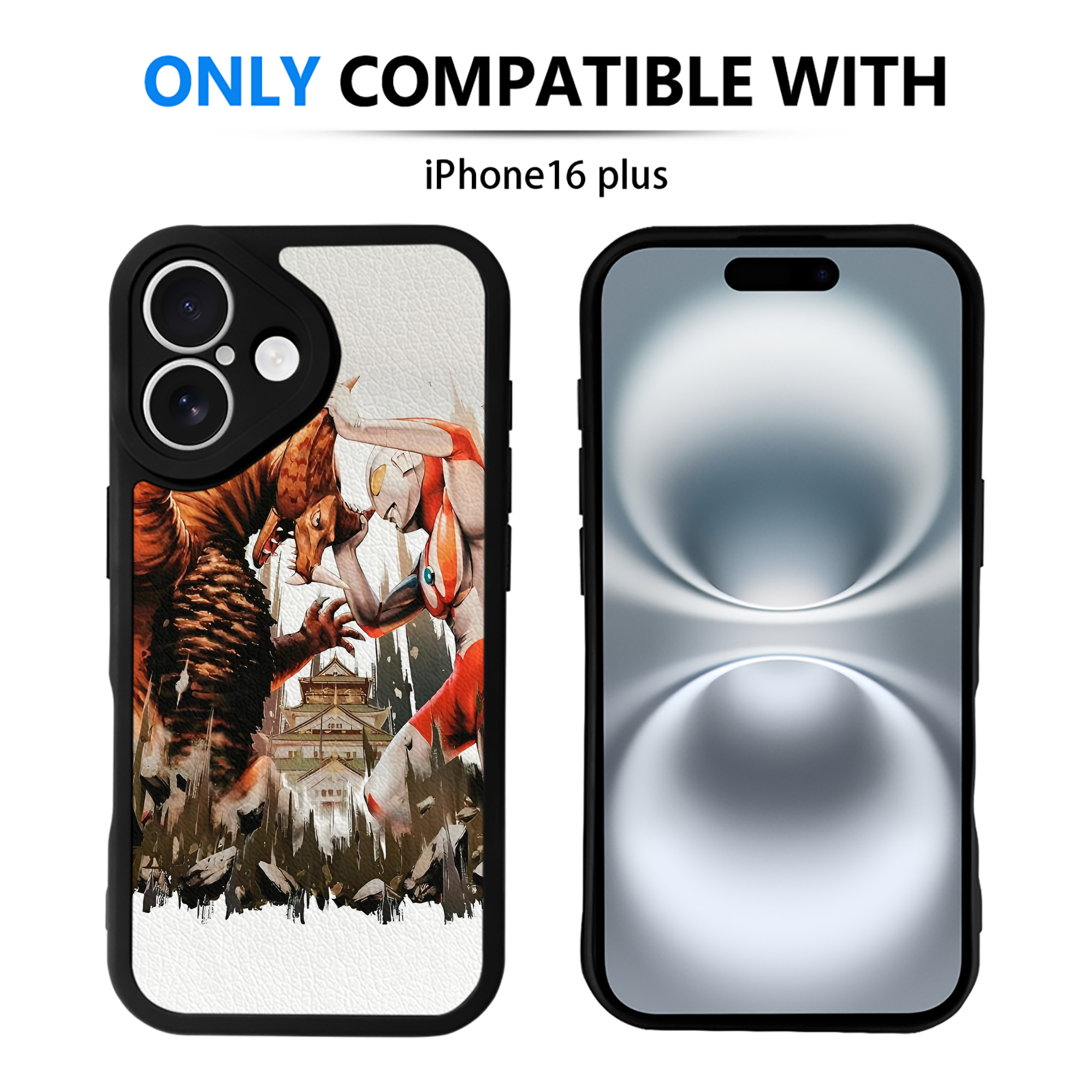 （画像用） ウルトラマン Ultraman 【iPhone 16シリーズ対応】シリコンスマホケース（レザー調） 材質：シリコン